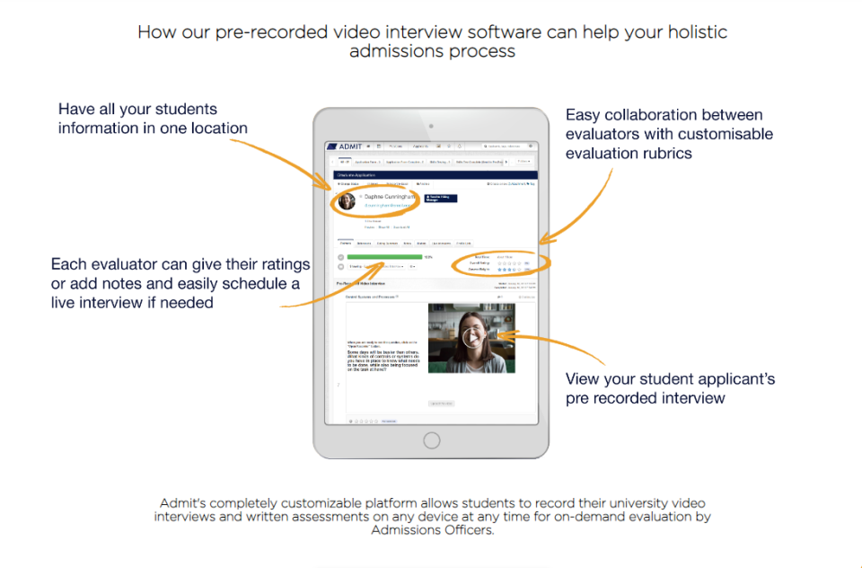 screenshot of Admit Video